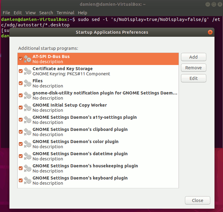 Ubuntu Afficher toutes les applications de démarrage