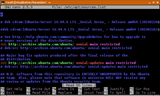 Liste des sources de CLI de mise à niveau d'Ubuntu