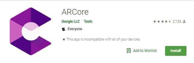 arcore-google-play-page