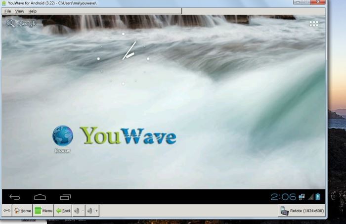 Interface utilisateur Youwave.