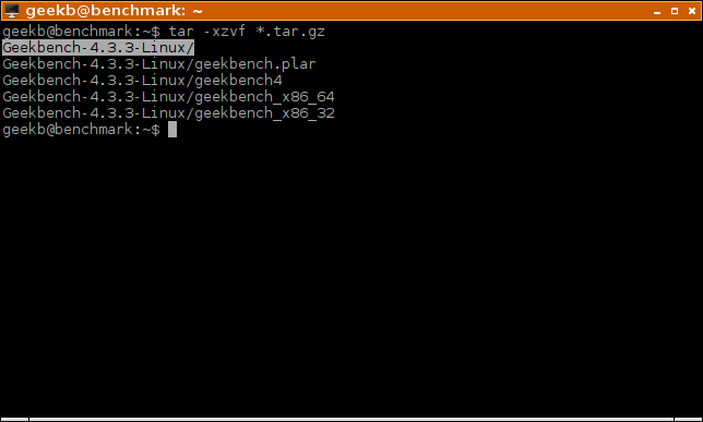 Analyse de référence du serveur Geekbench