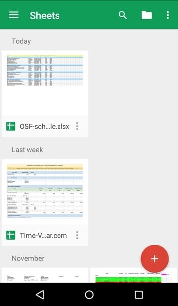 android-office-sheets
