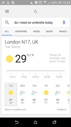 Météo Google Now