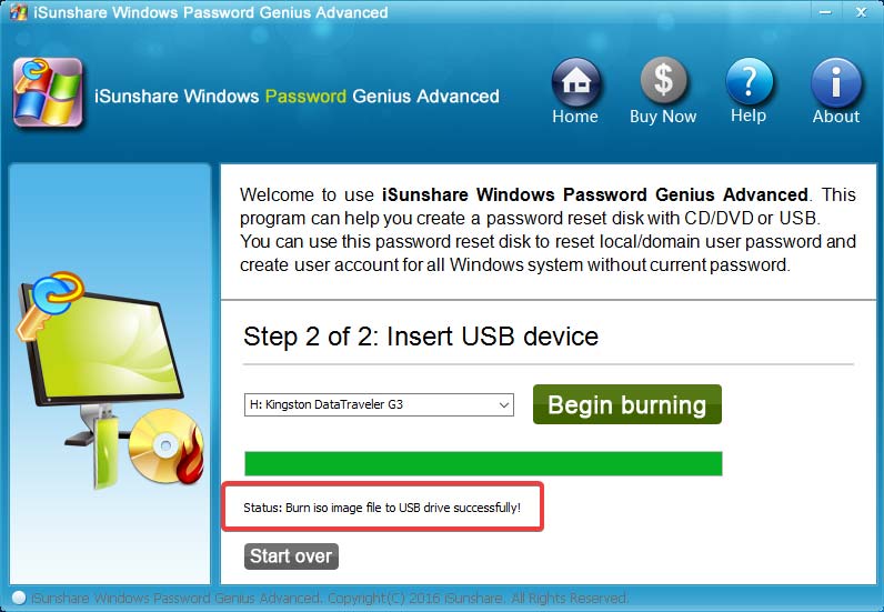 isunshare-password-genius-bootable-usb-created