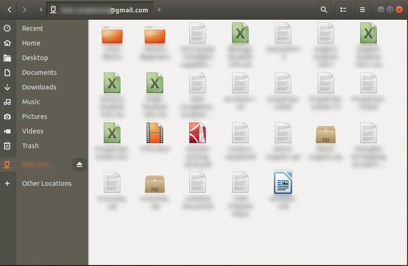 Google Drive monté sur GNOME