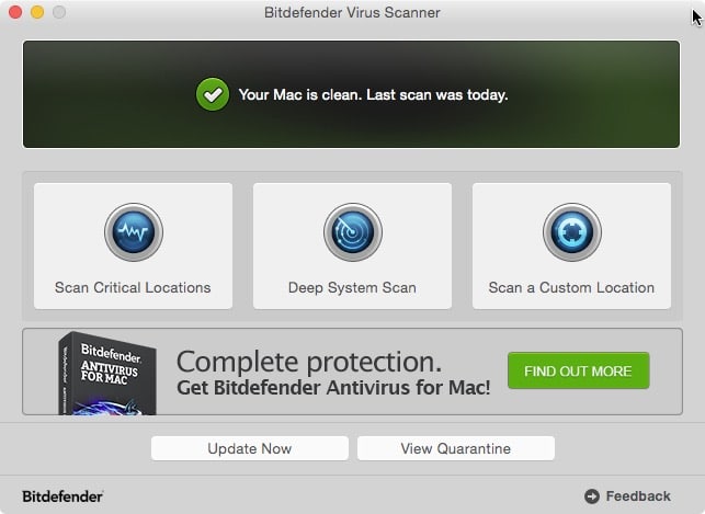 Bitdefender Virus Scanner pour Mac.