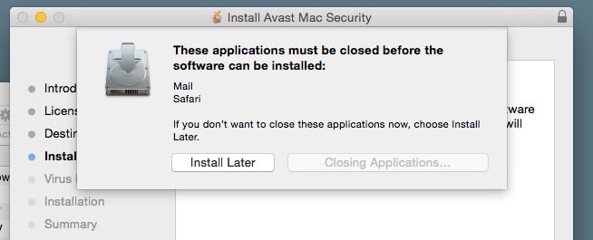 Installez l'application Avast Mac Security.