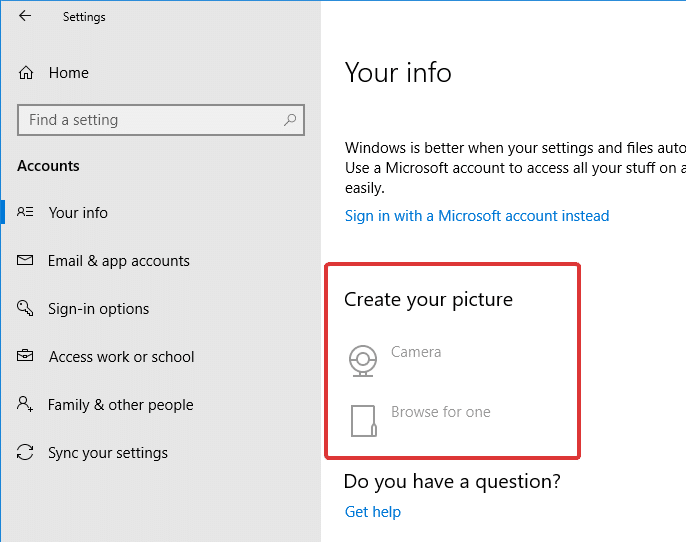 change-default-icon-win10-cannot-change-user-account-picture