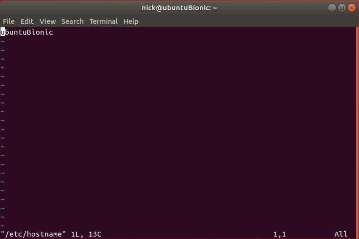 Fichier de nom d'hôte Linux
