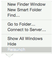 Relancez le Finder.