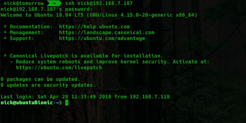 SSH dans Ubuntu