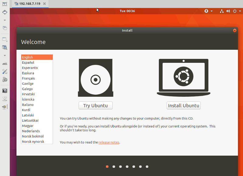 Installer Ubuntu sur VNC