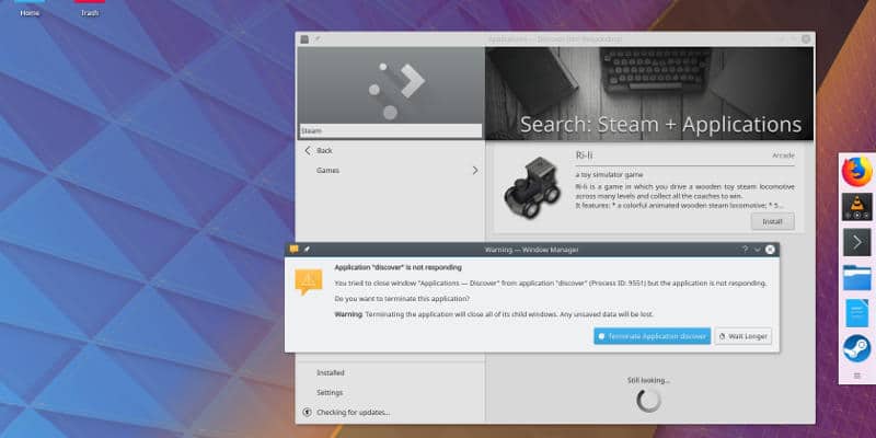 Échec de la découverte Steam de KDE