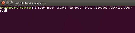 Créer un pool ZFS