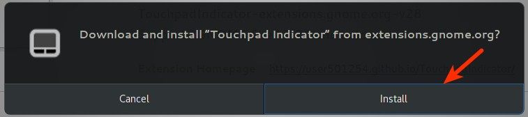 gnome-touchpad-indicateur-confirmer