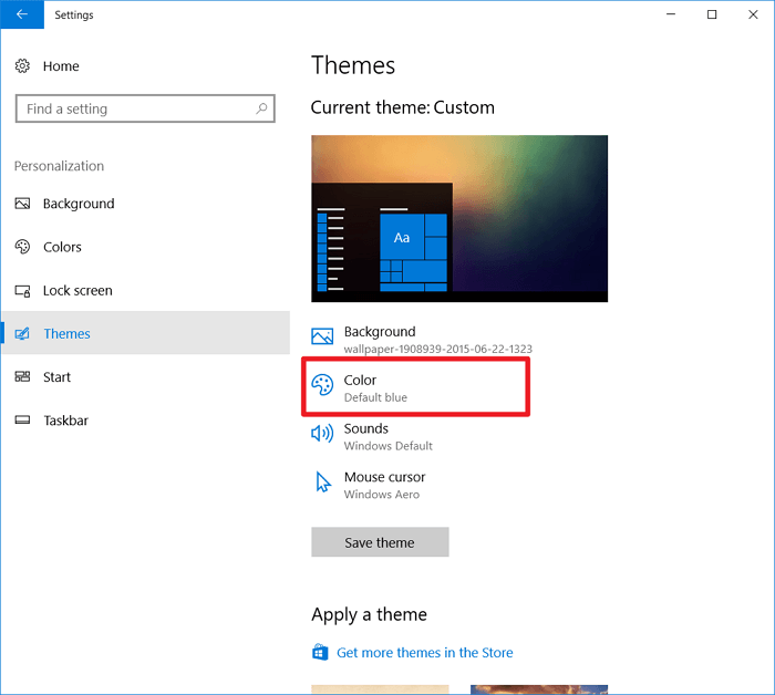 windows-10-thèmes-personnalisés-couleurs