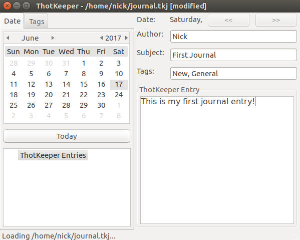 Thotkeeper Journal Linux