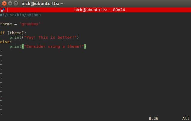 Schéma de couleurs du terminal Gruvbox Linux