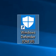 restaurer-windows-defender-old-ui-shortcut-created