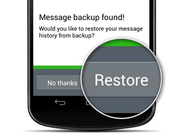 Sauvegarder les conversations de restauration WhatsApp