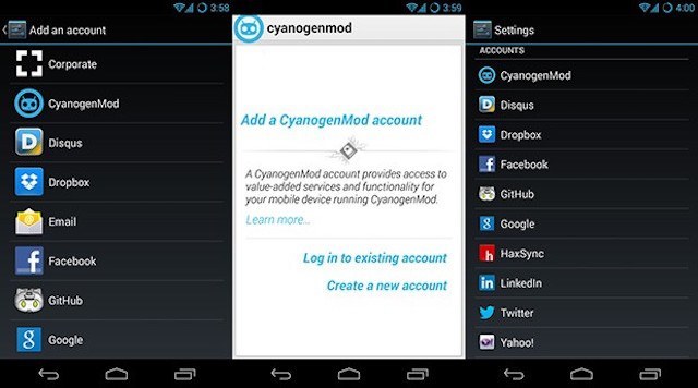 Compte CyanogenMod C-App