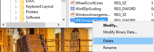 désactiver-fond d'écran-compression-windows-delete-key