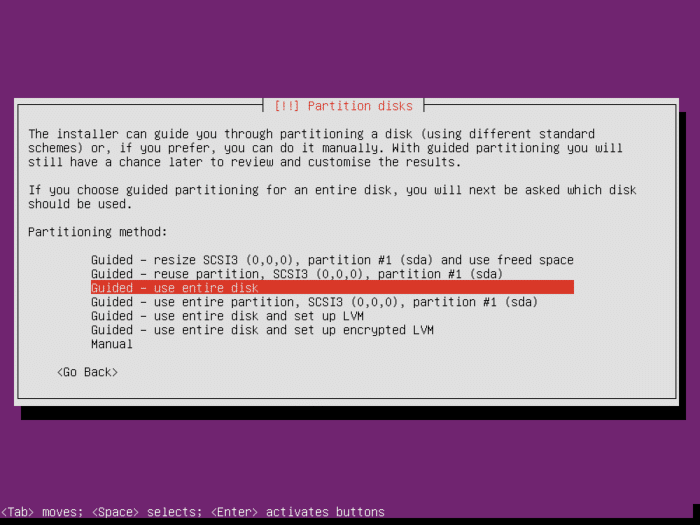 nextcloud-ubuntu-server-select-partition-setup