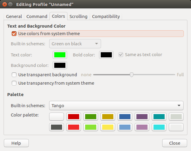 ligne de commande-terminal-éditer-préférences-menu-couleurs-onglet