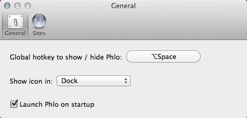 Définissez un raccourci clavier pour Phlo.