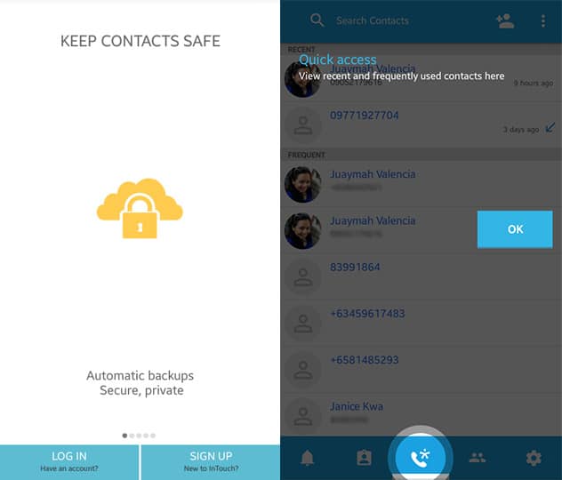 Synchronisation de sauvegarde de transfert de contacts - Application Android Intouch