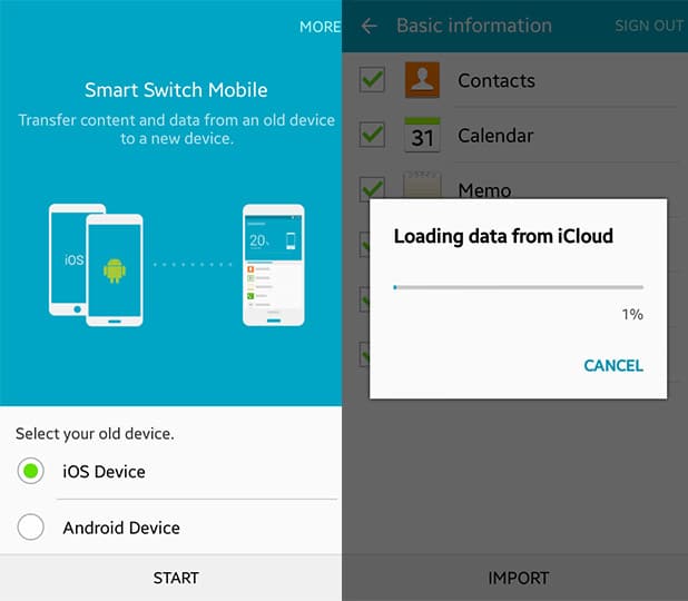 Application Android Samsung Switch