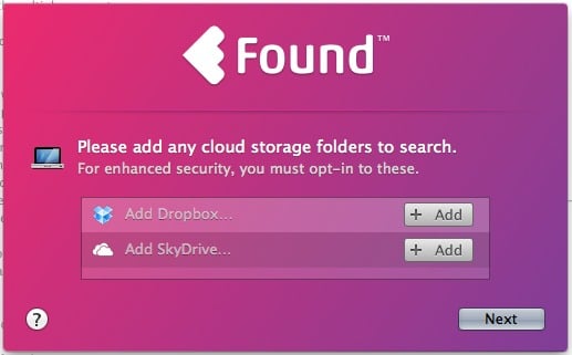 Choisissez les services cloud que vous souhaitez utiliser avec Found.