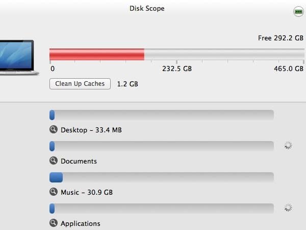 Disk Scope analysera automatiquement le disque dur que vous avez sélectionné.