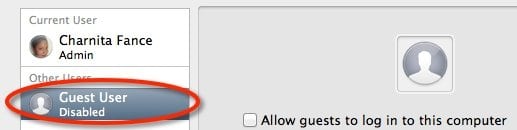 Le compte utilisateur invité totalement désactivé sur Mac OS X Mountain Lion.