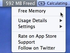 Cliquez pour libérer de la mémoire sur votre Mac à l'aide de l'application FreeMemory.