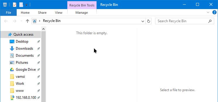 vide-recycle-bin-windows-recycle-bin-nettoyé