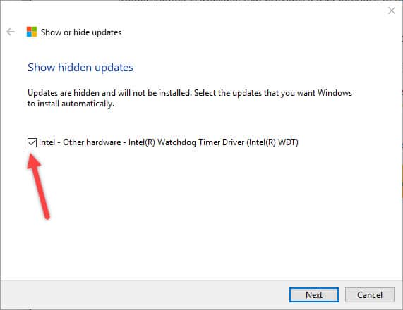 win10-driver-updates-select-update-to-unhide