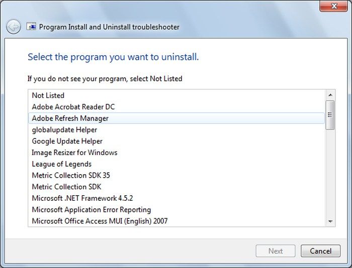 Désinstaller-Windows-Programme-choisir un programme