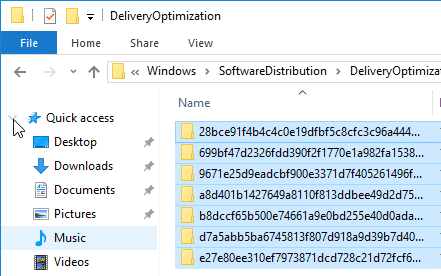 réparer le dossier d'optimisation de livraison de mise à jour de Windows