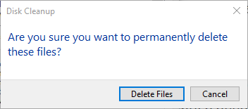 supprimer l'ancien dossier Windows cliquez sur supprimer les fichiers