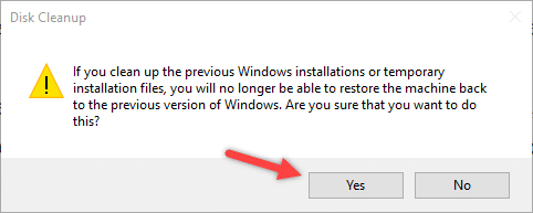 supprimer l'ancien dossier Windows cliquez sur oui