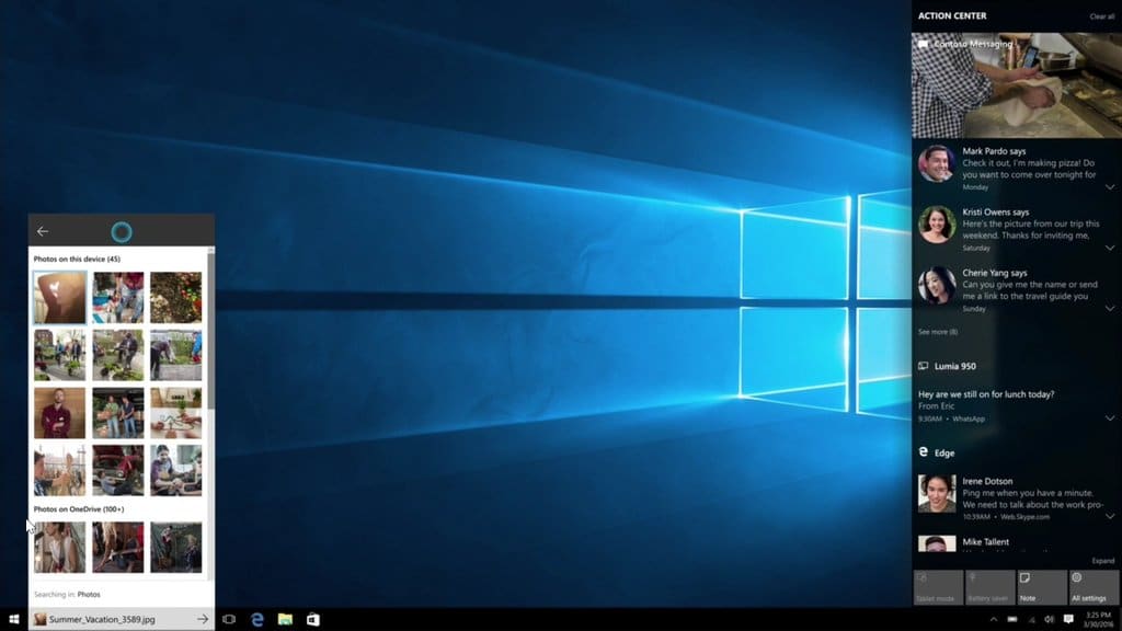 Notifications de mise à jour anniversaire de Windows 10 dans le centre d'action