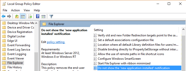 win10-turn-off-new-app-installed-notification-open-policy-settings