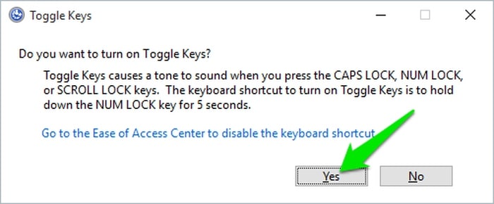 Alerte-pour-Caps-Lock-Toggle-Keys-Raccourci