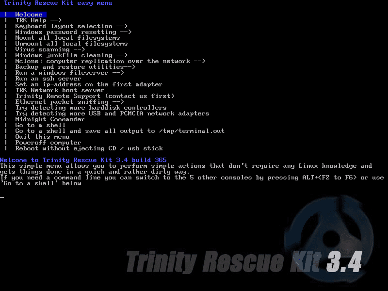 Windows-password-reset-trinity-rescue-kit