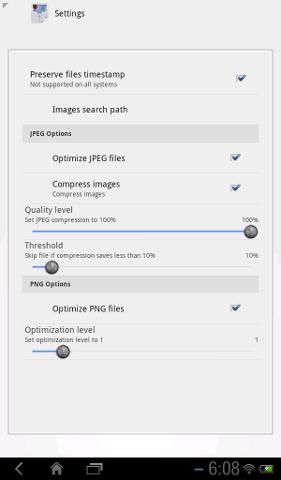 paramètres d'optimisation d'image