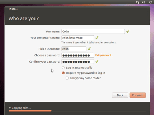 configurer le compte utilisateur ubuntu
