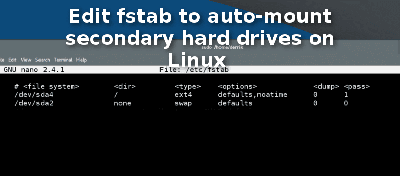 Modifier fstab pour monter automatiquement les disques durs secondaires sous Linux