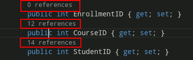 Informations de référence dynamiques dans VS Code.