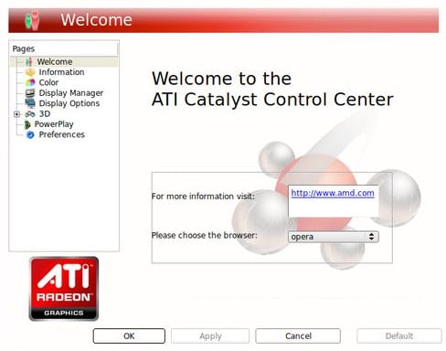 Centre de contrôle ATI Catalyst.